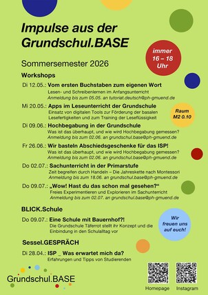 Programm der Grundschul.BASE im SoSe 2026