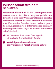 Wissenschaftsfreiheit schützen